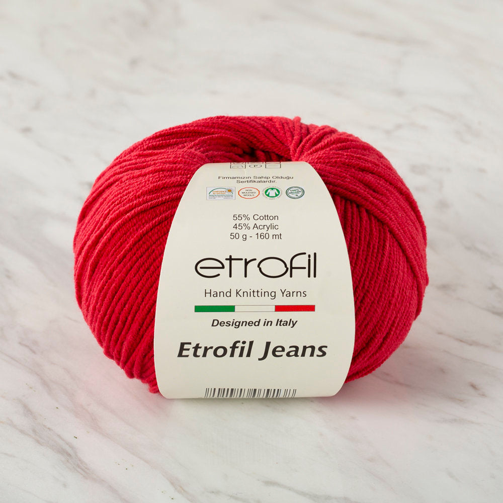 Etrofil Jeans Kırmızı El Örgü İpi - 014